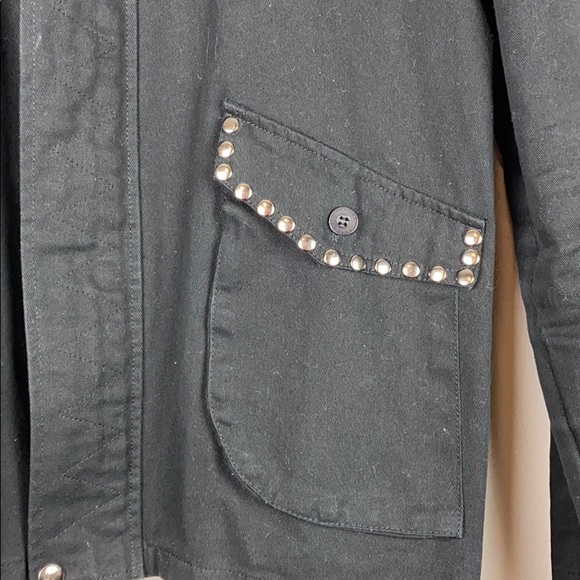Black Asuka Studded Shirt Jacket - Picture 2 of 3